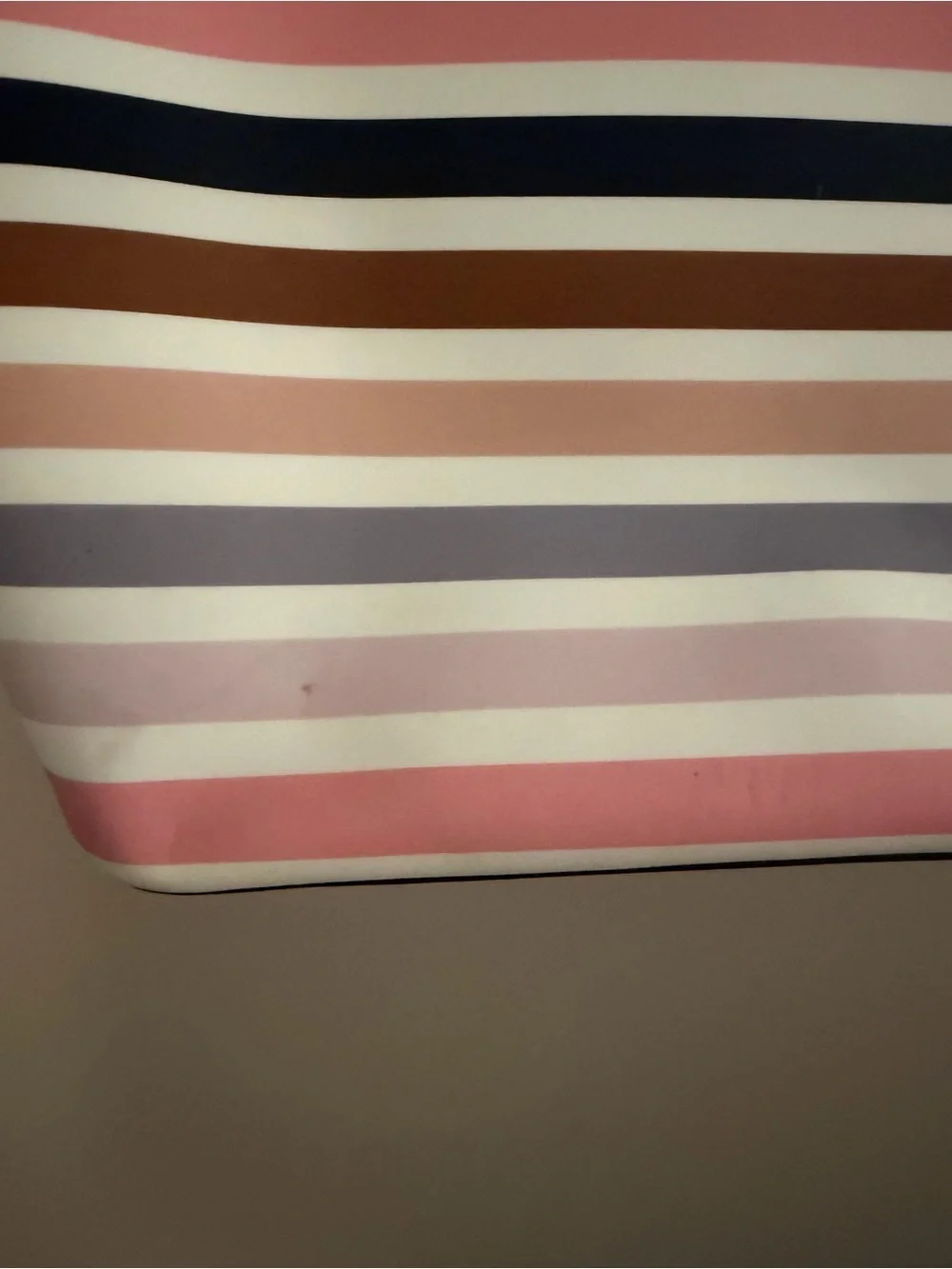 kate spade Pink, Navy & Brown Striped Tote Bag